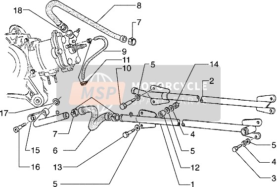 Piaggio Hexagon 125 1996 Tubería de enfriamiento para un 1996 Piaggio Hexagon 125