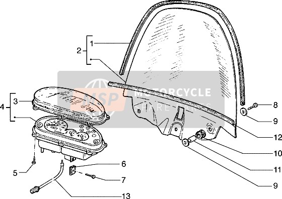 Speedometer (kms)Windshield