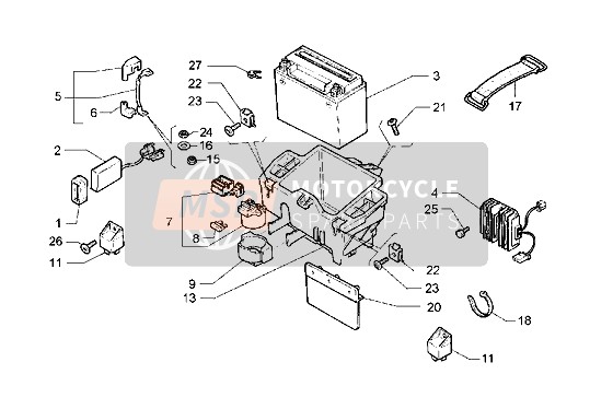 Piaggio Hexagon GT 2000 Batterie pour un 2000 Piaggio Hexagon GT