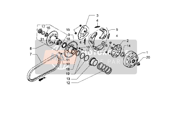 495159, Pulley, Half, Piaggio, 3