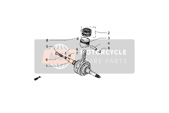 Piaggio Hexagon GT 2000 Cigüeñal-Pistón para un 2000 Piaggio Hexagon GT