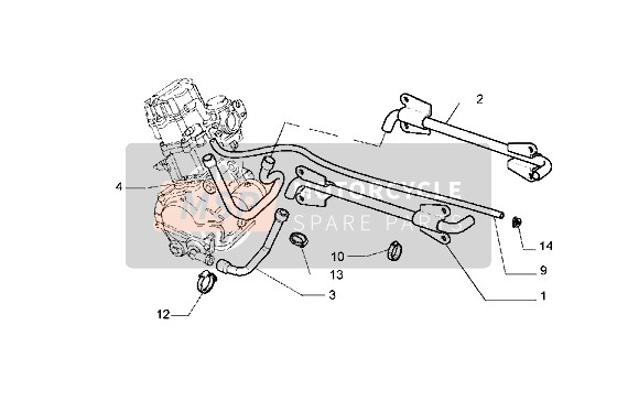 Piaggio Hexagon GT 2000 Tubería de enfriamiento para un 2000 Piaggio Hexagon GT