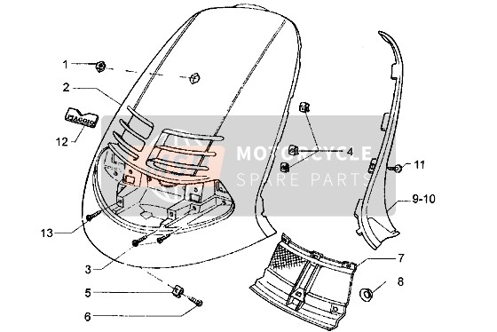 562721000D, Deflettore Superiore D, Piaggio, 0