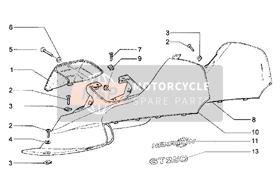 Piaggio Hexagon GT 2000 Panneaux latéraux supérieurs pour un 2000 Piaggio Hexagon GT