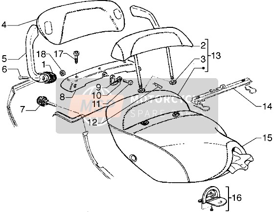 Piaggio Hexagon GTX 125 1999 Saddle for a 1999 Piaggio Hexagon GTX 125