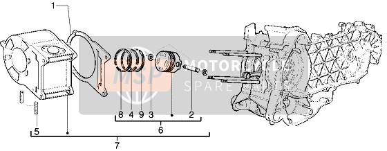 Piaggio Hexagon GTX 180 2000 Cylinder-Piston-Wrist Pin, Assembly for a 2000 Piaggio Hexagon GTX 180