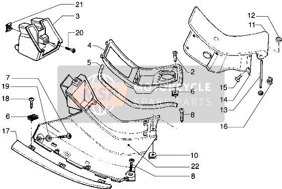 Piaggio Hexagon GTX 180 2000 Reposapiés-Puerta de los tanques para un 2000 Piaggio Hexagon GTX 180