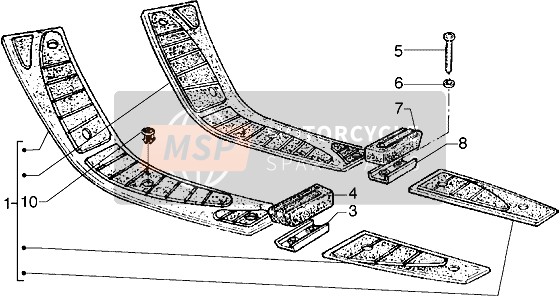 Piaggio Hexagon GTX 180 2000 Rubber Mats for a 2000 Piaggio Hexagon GTX 180