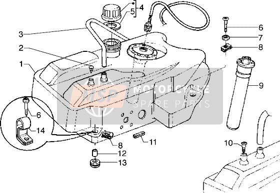 Piaggio Hexagon GTX 180 2000 Serbatoio di carburante per un 2000 Piaggio Hexagon GTX 180