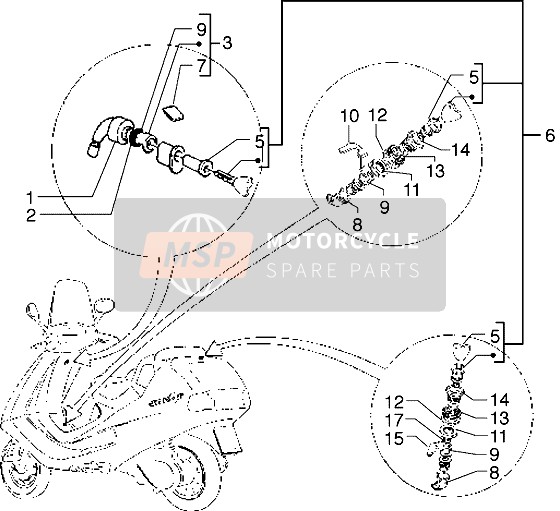 Piaggio Hexagon GTX 180 2000 Schlösser für ein 2000 Piaggio Hexagon GTX 180