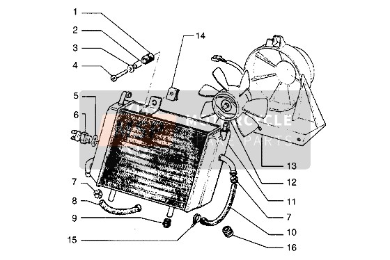 Piaggio Hexagon LX 1998 Termosifone per un 1998 Piaggio Hexagon LX