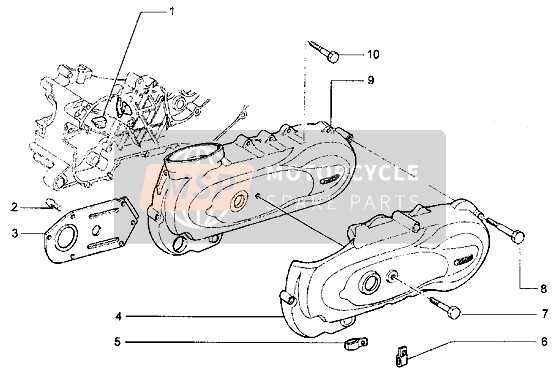 Piaggio Hexagon LX 1998 Tapa del cárter, Lado del embrague para un 1998 Piaggio Hexagon LX