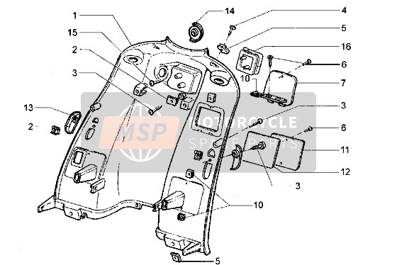 Piaggio Hexagon LX 1998 Escudo trasero para un 1998 Piaggio Hexagon LX