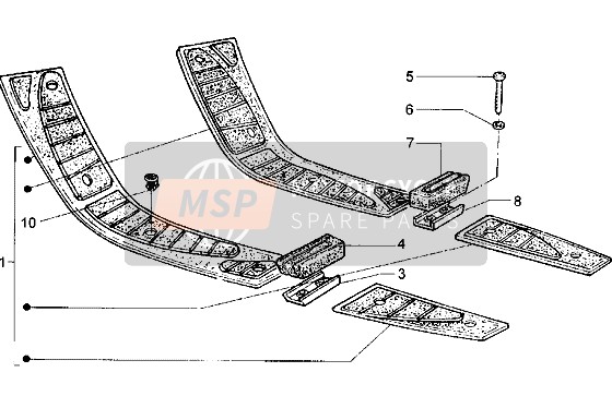 Piaggio Hexagon LX 1998 Tapis en caoutchouc pour un 1998 Piaggio Hexagon LX