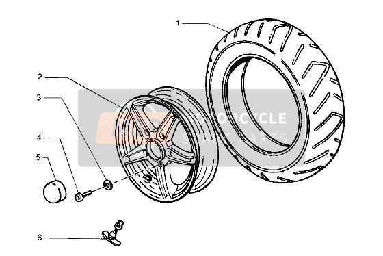 Piaggio Hexagon LX 1998 Front Wheel for a 1998 Piaggio Hexagon LX