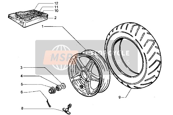 Piaggio Hexagon LXT 2000 Roue arrière pour un 2000 Piaggio Hexagon LXT