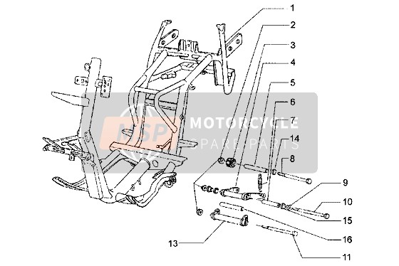 Piaggio Hexagon LXT 2000 Chassis-Swing Arm-Side Stand for a 2000 Piaggio Hexagon LXT