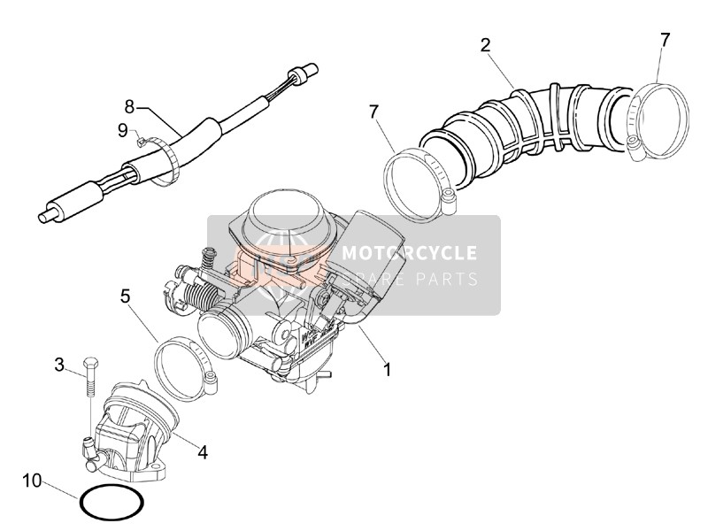 Carburettor, Assembly - Union Pipe