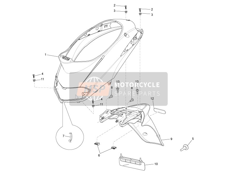 65700800ME, Rear Protection, Piaggio, 0