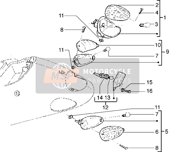 580425, Koplamp, Piaggio, 0