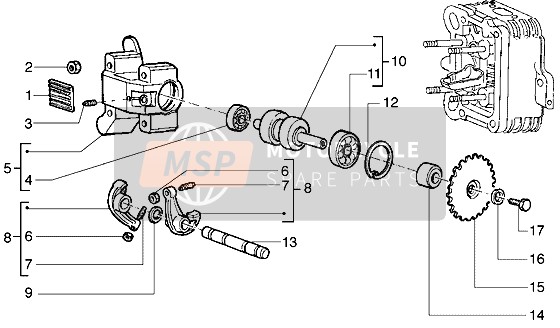 Piaggio Liberty 125 2000 Rocker Levers Support for a 2000 Piaggio Liberty 125