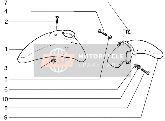 1B007505, Front Fender, Piaggio, 0