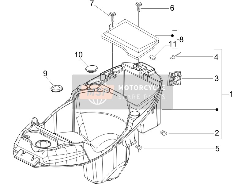 Piaggio Liberty 125 4T 2007 Logement de casque - Sous la selle pour un 2007 Piaggio Liberty 125 4T