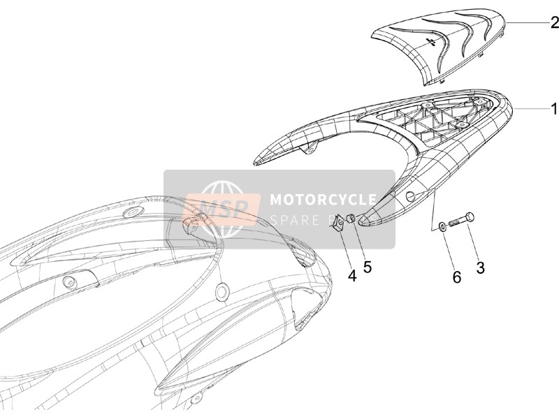 Piaggio Liberty 125 4T 2007 Gepäckträger hinten für ein 2007 Piaggio Liberty 125 4T