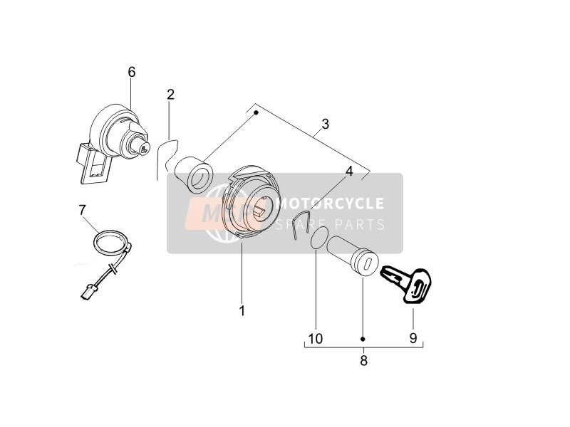 Piaggio Liberty 125 4T 2007 Cerraduras para un 2007 Piaggio Liberty 125 4T