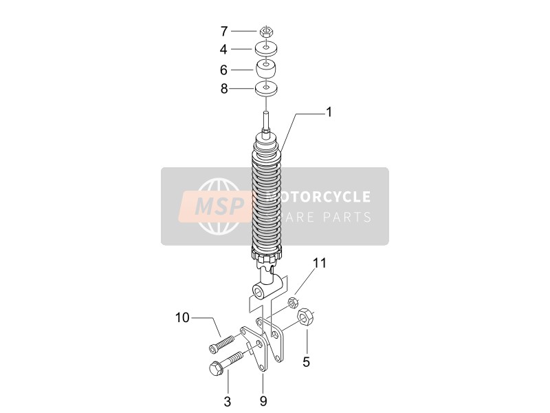 Piaggio Liberty 125 4T 2V E3 2009 Suspension arrière - Amortisseur/s pour un 2009 Piaggio Liberty 125 4T 2V E3