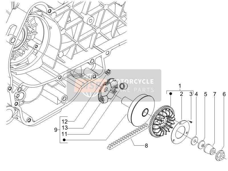 Piaggio Liberty 125 4T 2V ie PTT (I) 2013 Polea impulsora para un 2013 Piaggio Liberty 125 4T 2V ie PTT (I)