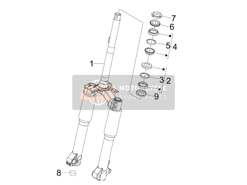 Piaggio Liberty 125 4T 2V ie PTT (I) 2013 Fork/Steering Tube - Steering Bearing Unit for a 2013 Piaggio Liberty 125 4T 2V ie PTT (I)