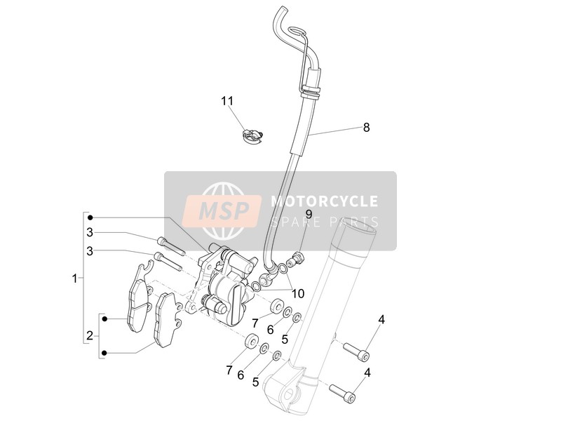 Piaggio Liberty 125 4T 2V ie PTT (I) 2013 Brakes Pipes - Calipers for a 2013 Piaggio Liberty 125 4T 2V ie PTT (I)