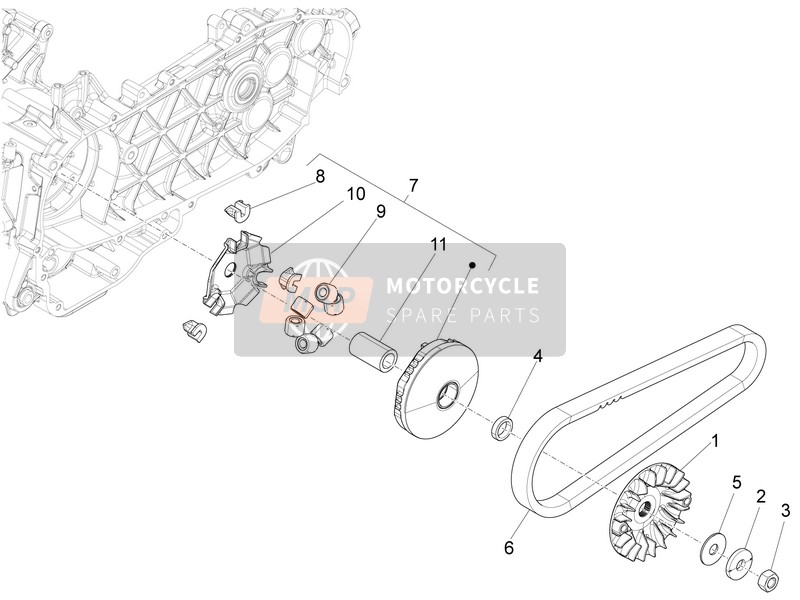 Piaggio Liberty 125 4T 3V ie E3 (Vietnam) 2014 Driving Pulley for a 2014 Piaggio Liberty 125 4T 3V ie E3 (Vietnam)