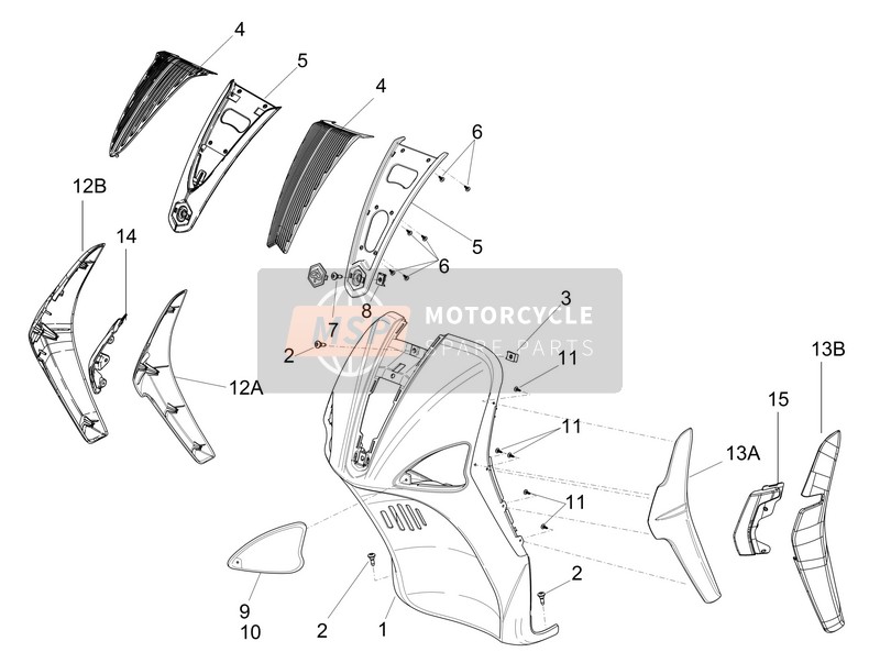 Piaggio Liberty 125 4T 3V ie E3 (Vietnam) 2013 Front Shield for a 2013 Piaggio Liberty 125 4T 3V ie E3 (Vietnam)