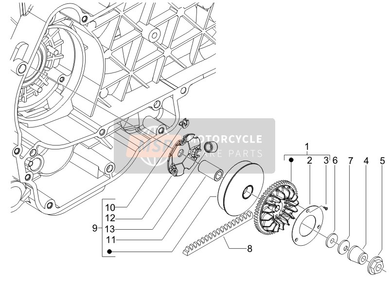 Piaggio Liberty 125 4T Delivery E3 2008 Driving Pulley for a 2008 Piaggio Liberty 125 4T Delivery E3