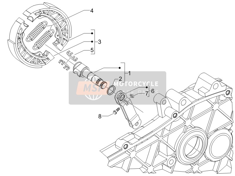 Piaggio Liberty 125 4T E3 2008 Bremse hinten - Bremsbacke für ein 2008 Piaggio Liberty 125 4T E3