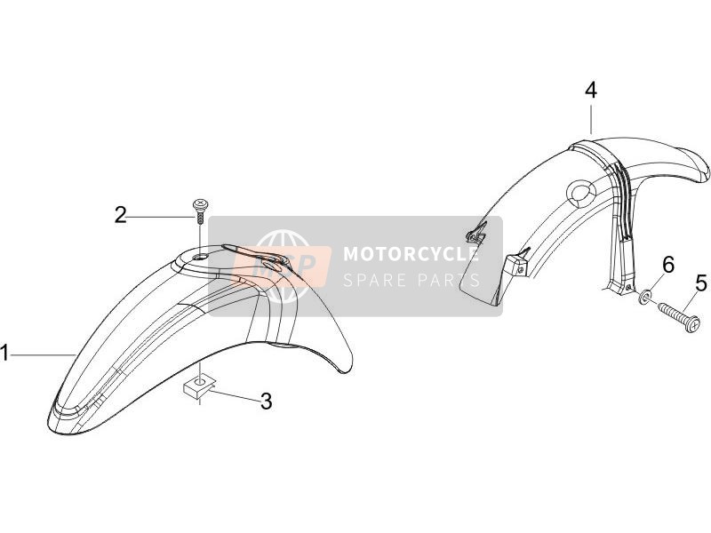 Piaggio Liberty 125 4T E3 2006 Vivienda de la rueda - Guardabarros para un 2006 Piaggio Liberty 125 4T E3