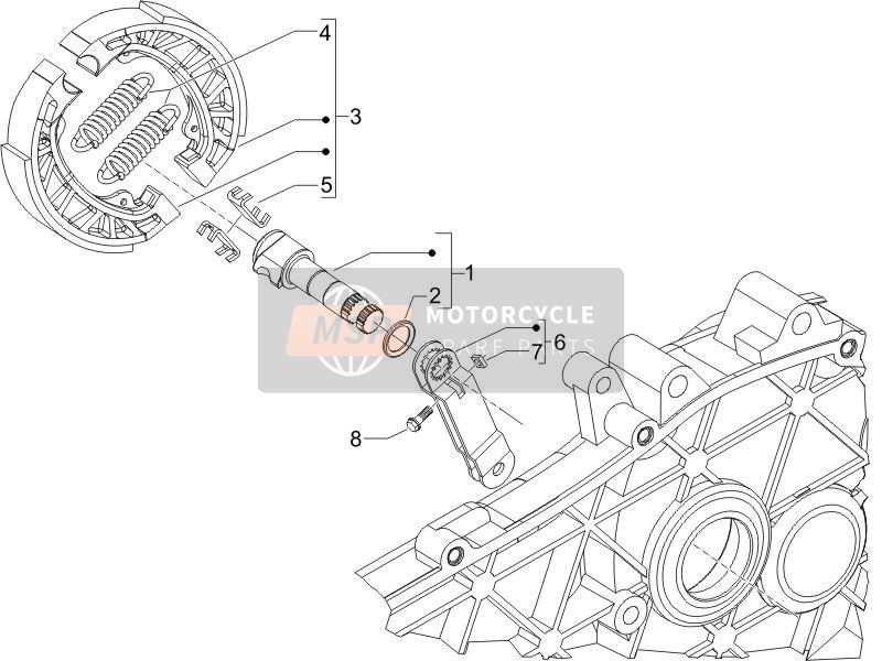 Piaggio Liberty 125 4T PTT E3 (A) 2007 Freno trasero - Mordaza de freno para un 2007 Piaggio Liberty 125 4T PTT E3 (A)