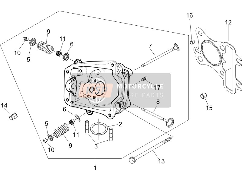 Piaggio Liberty 125 4T PTT E3 (E) 2008 Head Unit - Valve for a 2008 Piaggio Liberty 125 4T PTT E3 (E)