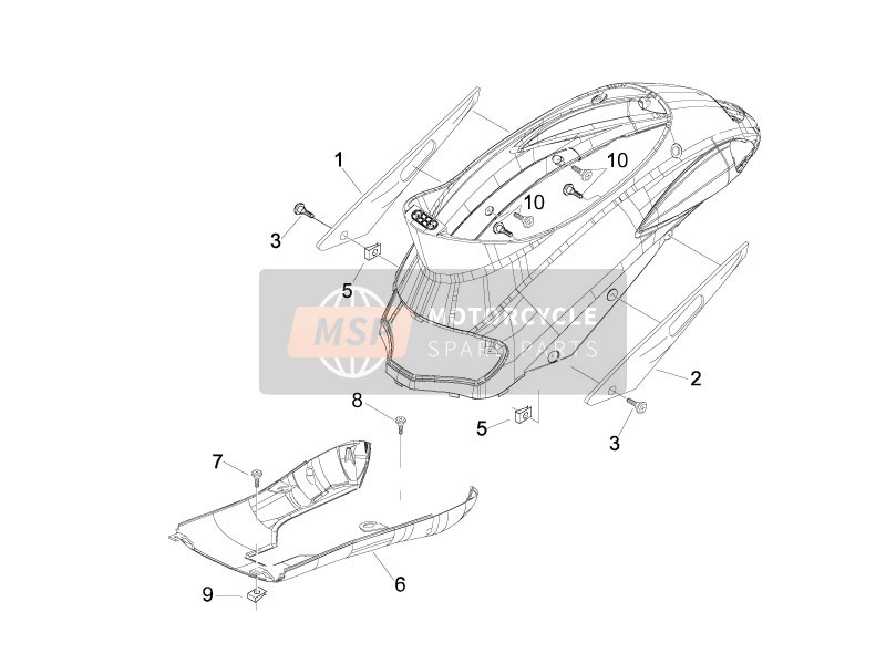 Piaggio Liberty 125 4T PTT (SL) 2013 Zijkuip - Spoiler voor een 2013 Piaggio Liberty 125 4T PTT (SL)