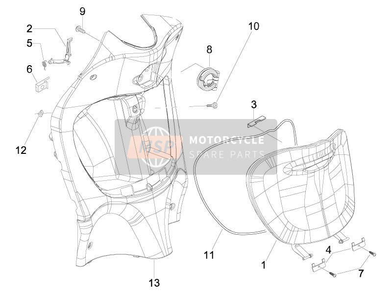 Piaggio Liberty 125 4T Sport 2006 Front Glove-Box - Knee-Guard Panel for a 2006 Piaggio Liberty 125 4T Sport