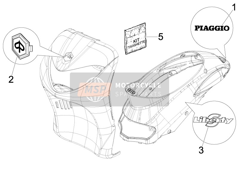 Piaggio Liberty 125 4T Sport 2006 Platten - Embleme für ein 2006 Piaggio Liberty 125 4T Sport