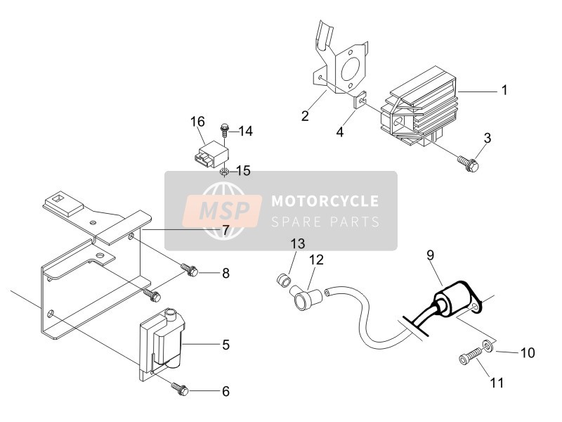 Piaggio Liberty 125 4T Sport E3 (UK) 2008 Spannungsregler - Elektronische Steuereinheiten (ECU) - Zündspule für ein 2008 Piaggio Liberty 125 4T Sport E3 (UK)