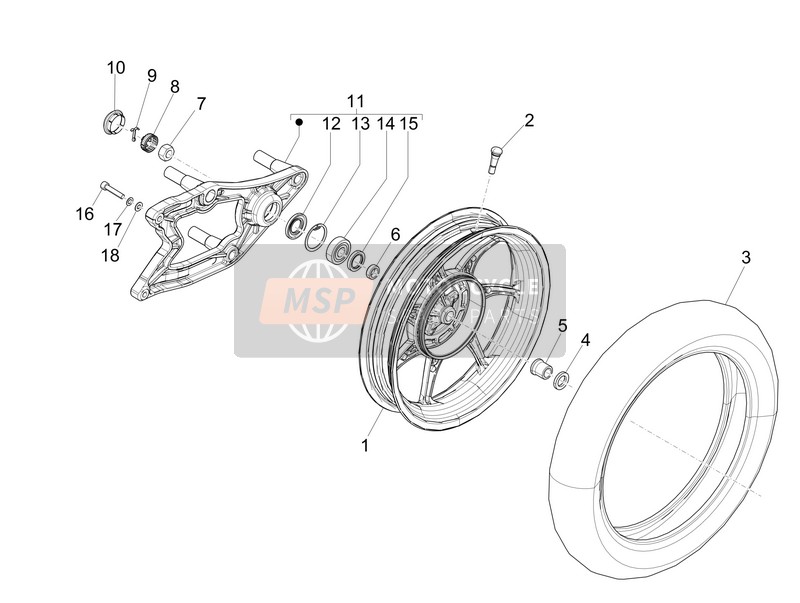 Piaggio Liberty 125 iGet 4T 3V ie ABS (ASIA) 2017 Ruota posteriore per un 2017 Piaggio Liberty 125 iGet 4T 3V ie ABS (ASIA)