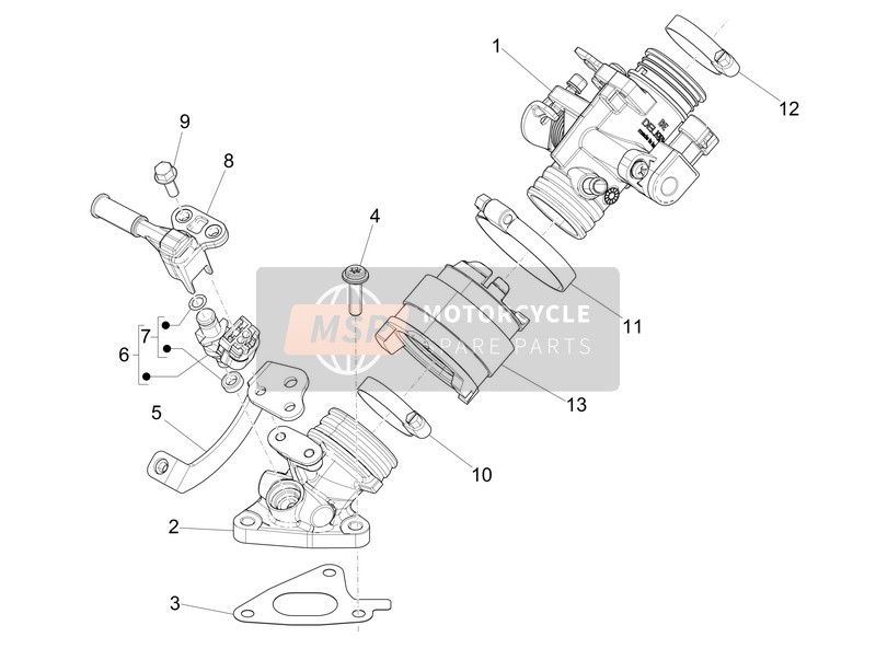 Piaggio Liberty 125 iGet 4T 3V ie ABS (EU) 2016 Throttle Body - Injector - Union Pipe for a 2016 Piaggio Liberty 125 iGet 4T 3V ie ABS (EU)
