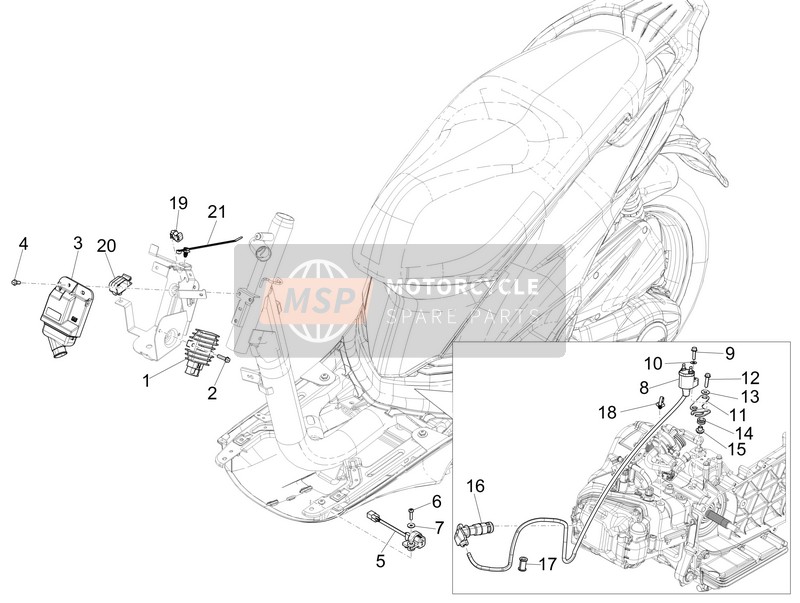 Piaggio Liberty 125 iGet 4T 3V ie ABS (EU) 2015 Spanningsregelaars - Elektronische regeleenheden (ecu) - H.T. Spoel voor een 2015 Piaggio Liberty 125 iGet 4T 3V ie ABS (EU)