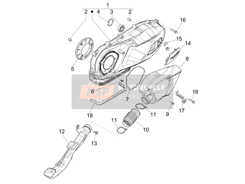 Piaggio Liberty 125 iGet 4T 3V ie ABS (Vietnam) 2015 Crankcase Cover - Crankcase Cooling for a 2015 Piaggio Liberty 125 iGet 4T 3V ie ABS (Vietnam)