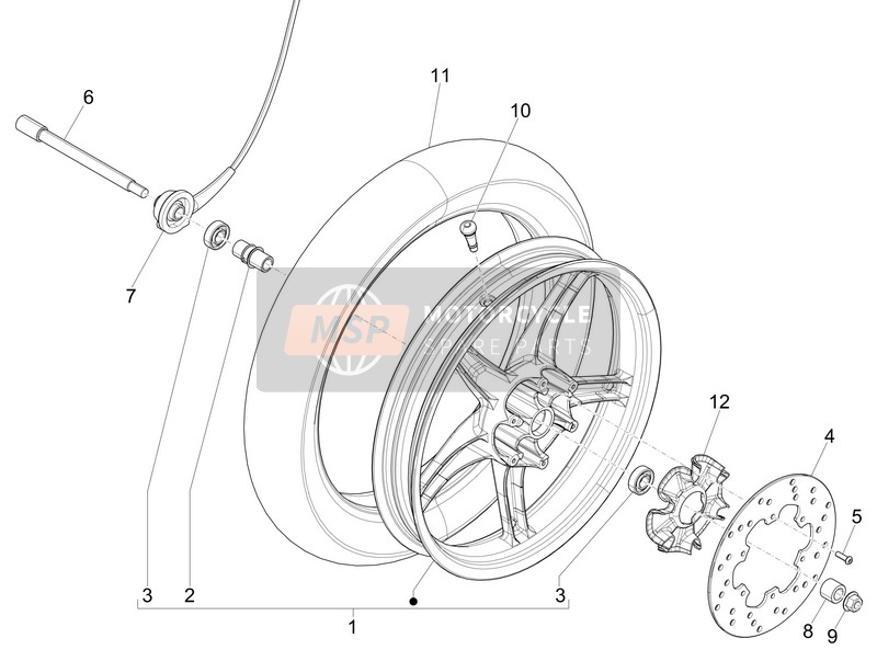 600375T, Ruota Ant.Compl.Cuscinetto, Piaggio, 0