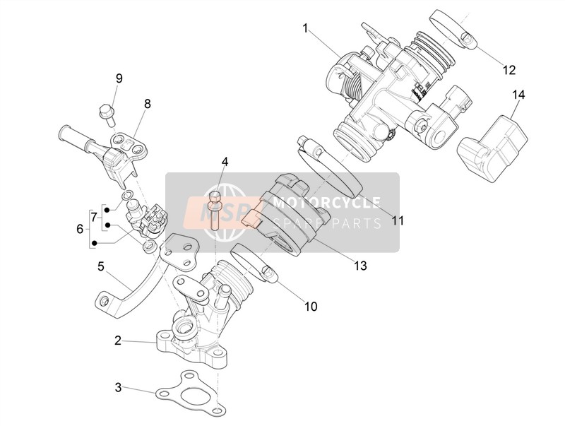 Piaggio Liberty 150 iGet 4T 3V ie ABS 2017 Corps de papillon - Injecteur - Union tuyau pour un 2017 Piaggio Liberty 150 iGet 4T 3V ie ABS